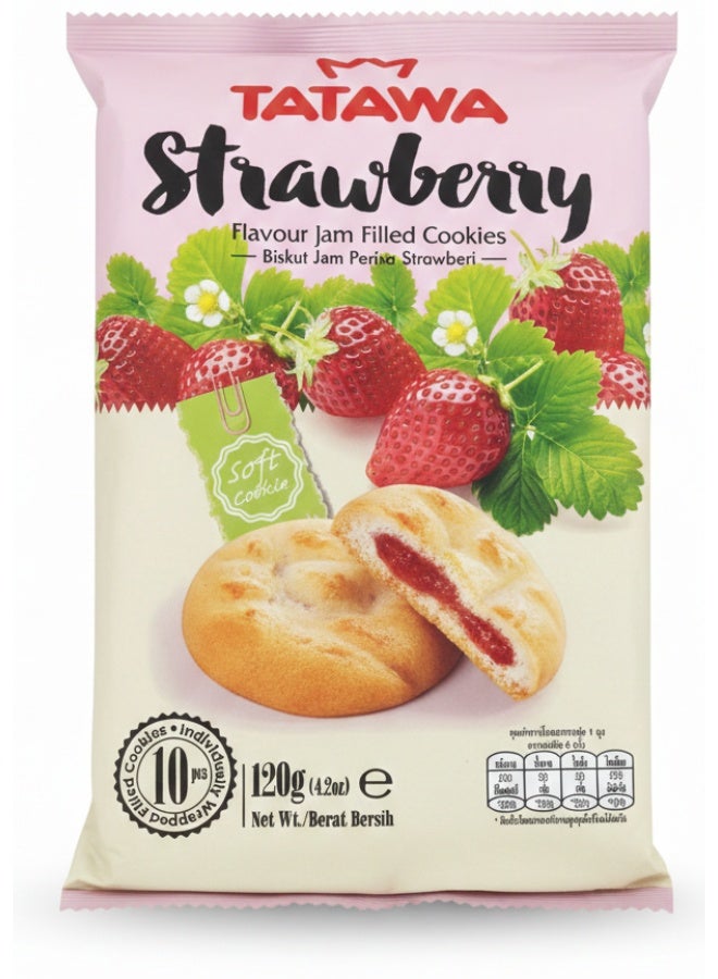 Tatawa Strawberry Flavour Jam Filled Cookies 120g - Image 1
